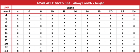 Product 2 Aviable Sizes