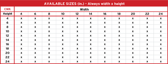 Product 4 Aviable Sizes