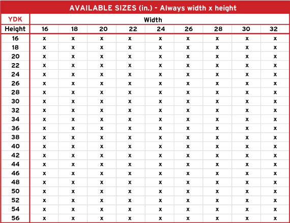 Product 6 Aviable Sizes