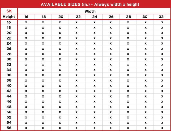 Product 7 Aviable Sizes